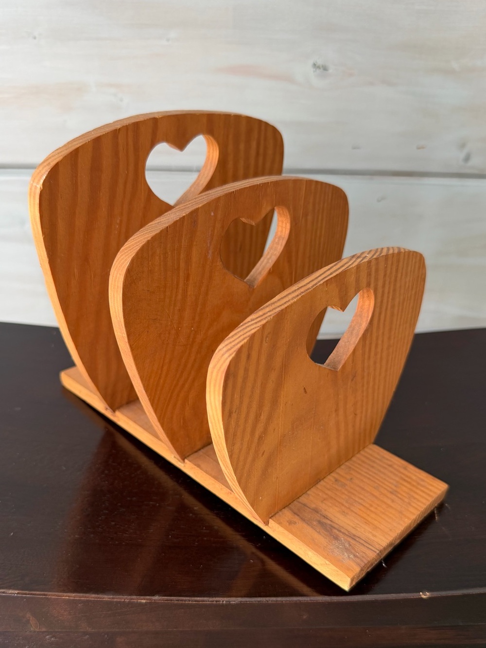 Wooden Heart divider for Longaberger vegetable basket